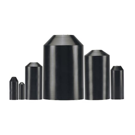 Panduit Heat Shrink End Cap, Heavy Wall, 2.5:1 I.D. Shrink Ratio, Black, 1.61 in, 10 PK HSEC0.5-X